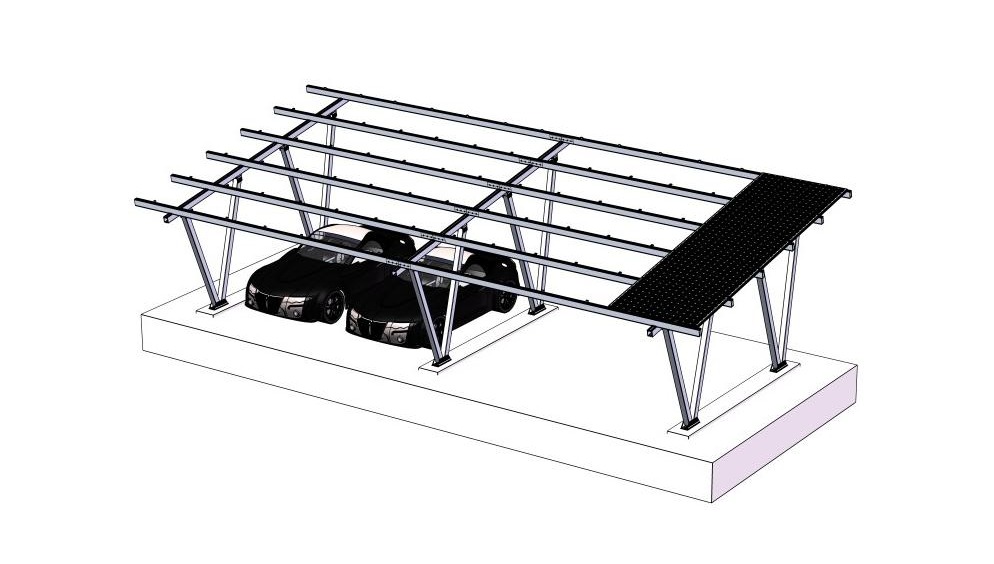 All-aluminum carport solar mounting system