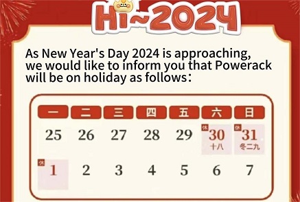 Powerack New Year's Day Holiday Notice